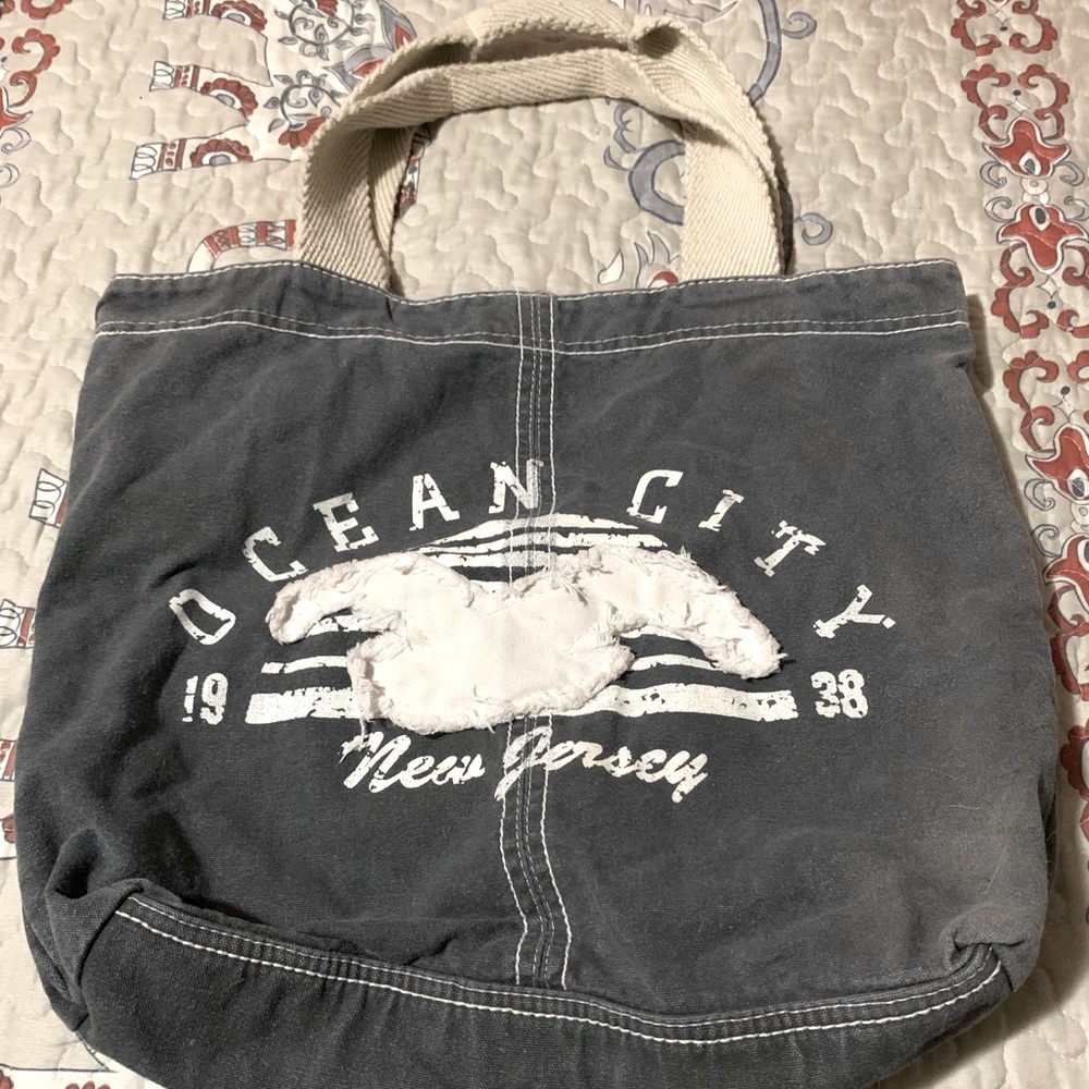 Ocean City distressed beach bag